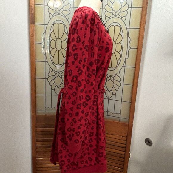 Eloquii Elements Puff Sleeve Leopard Print Sweatshirt Dress Belted Size 22/24 - Picture 3 of 15
